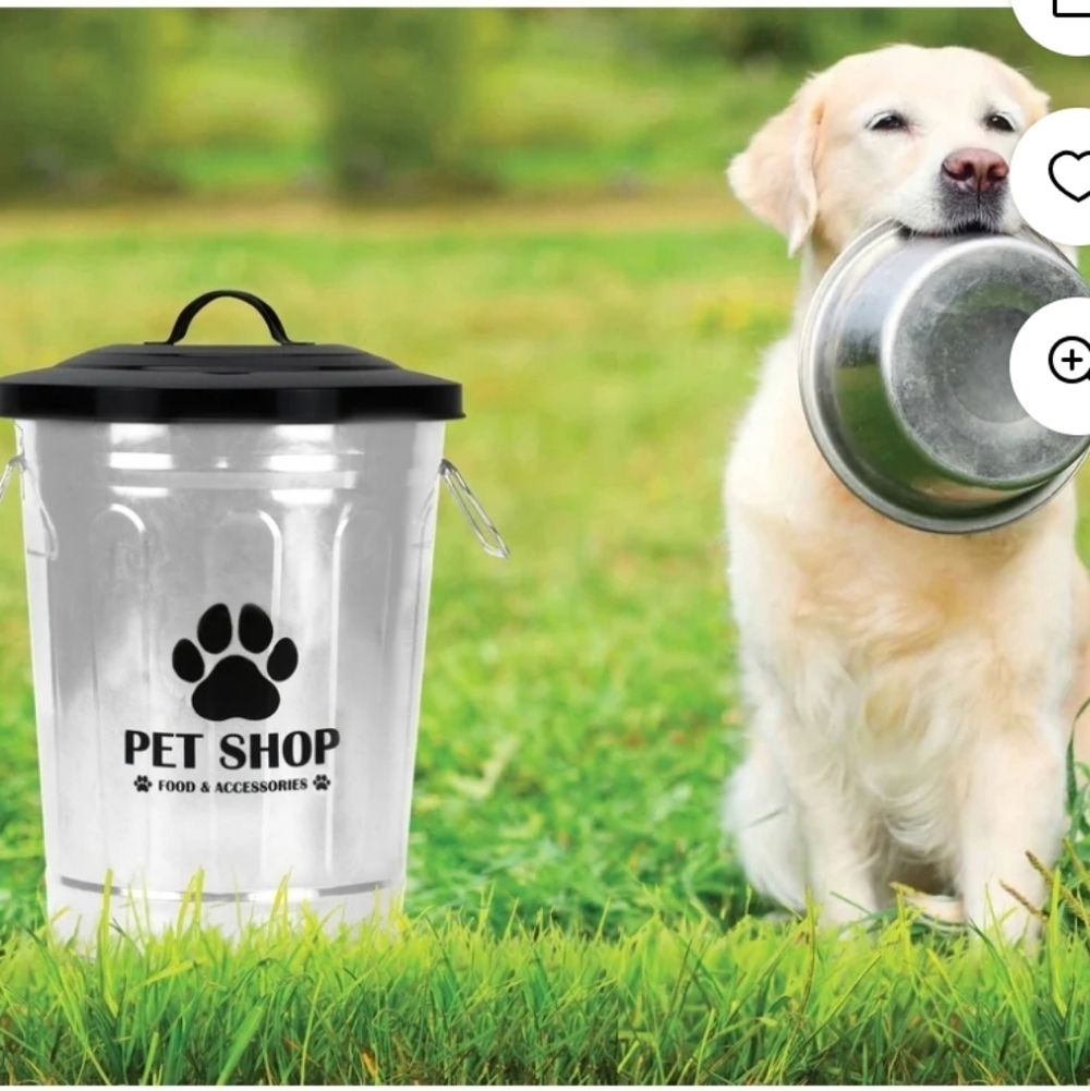 Silver Pet Food Storage Bin